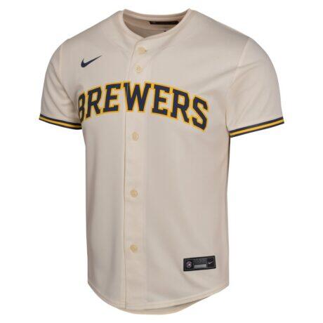 Christian Yelich Milwaukee Brewers Nike Youth Home Game Player Jersey - Cream - Front View