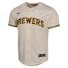 Christian Yelich Milwaukee Brewers Nike Youth Home Game Player Jersey - Cream - Side View