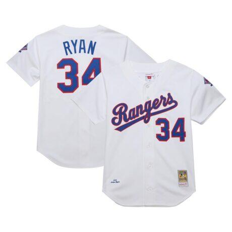 Nolan Ryan Texas Rangers Mitchell & Ness 1993 Cooperstown Collection Authentic Jersey - White - Front View