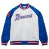 Hank Aaron Atlanta Braves Mitchell & Ness Cooperstown Collection Legends Lightweight Satin Raglan Full-Snap Jacket - - Back View