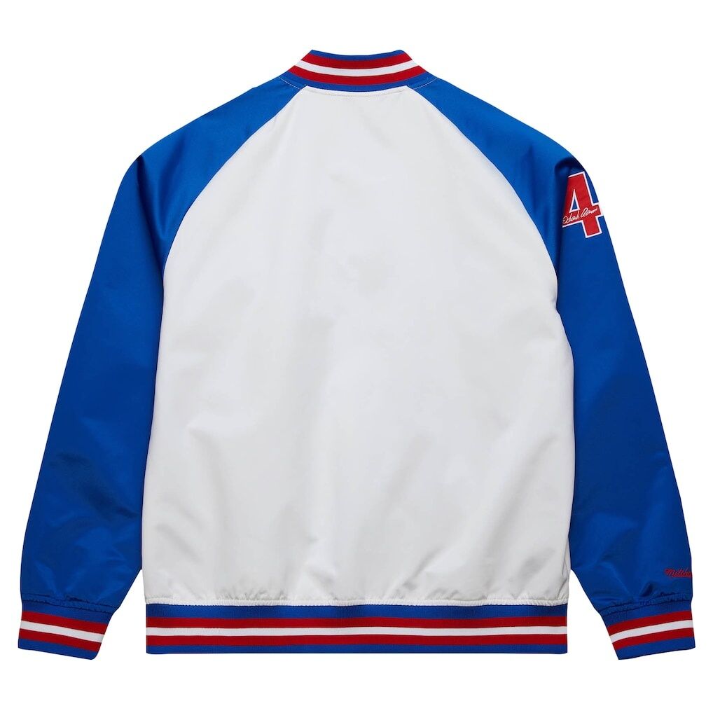 Hank Aaron Atlanta Braves Mitchell & Ness Cooperstown Collection Legends Lightweight Satin Raglan Full-Snap Jacket - White/Royal