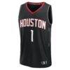Amen Thompson Houston Rockets Fashion7 Fast Break Replica Player Jersey - Black - Side View