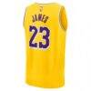 LeBron James Los Angeles Lakers Fashion7 Fast Break Replica Jersey - Gold - Detail View