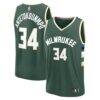 Giannis Antetokounmpo Milwaukee Bucks Fashion7 Fast Break Replica Player Jersey - Icon Edition - - Front View