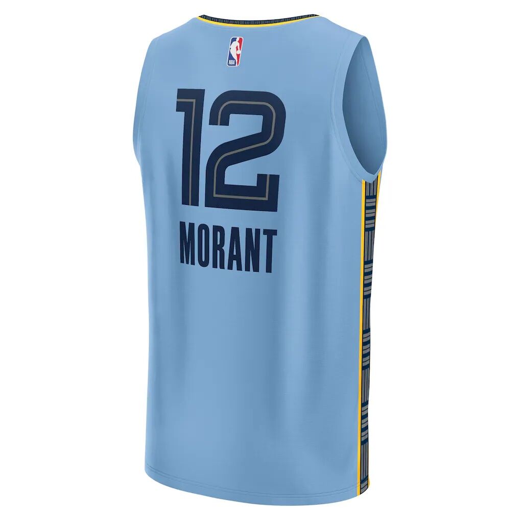 Ja Morant Memphis Grizzlies Fashion7 Fast Break Replica Player Jersey - Statement Edition - Light Blue