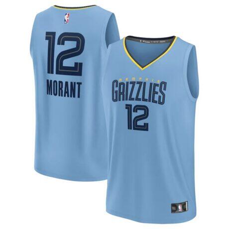 Ja Morant Memphis Grizzlies Fashion7 Fast Break Replica Player Jersey - Statement Edition - - Front View