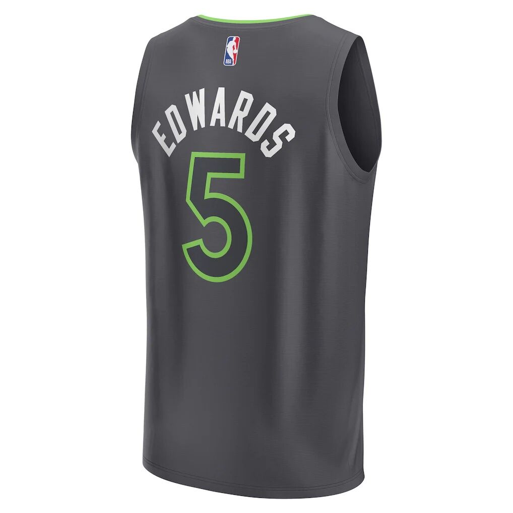 Anthony Edwards Minnesota Timberwolves Fashion7 Fast Break Replica Player Jersey - Statement Edition - Anthracite