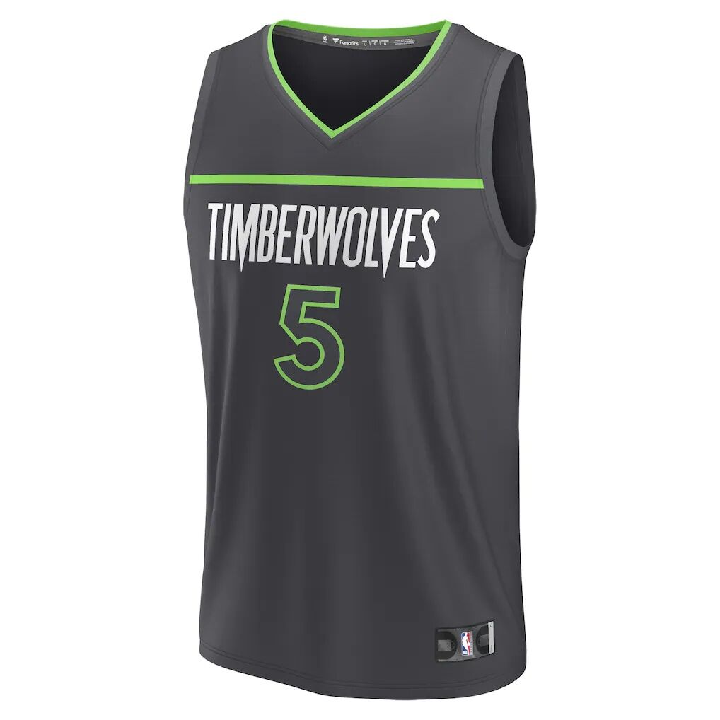Anthony Edwards Minnesota Timberwolves Fashion7 Fast Break Replica Player Jersey - Statement Edition - Anthracite