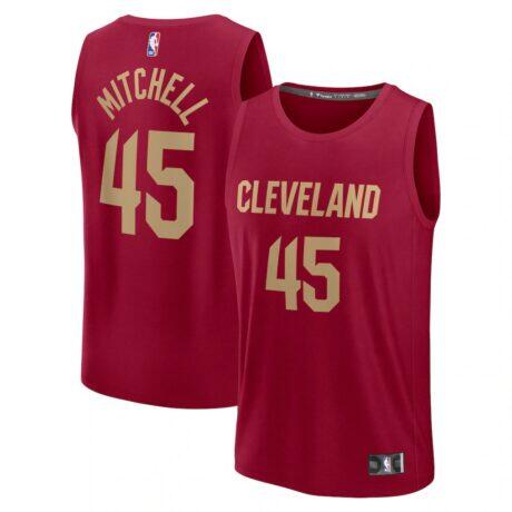 Donovan Mitchell Cleveland Cavaliers Fanatics Fast Break Replica Player Jersey - Icon Edition - - Front View