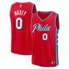 Tyrese Maxey Philadelphia 76ers Fashion7 Fast Break Replica Player Jersey - Red - Front View