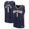 Zion Williamson New Orleans Pelicans Fashion7 Fast Break Replica Player Jersey - Navy - Front View