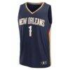 Zion Williamson New Orleans Pelicans Fashion7 Fast Break Replica Player Jersey - Navy - Side View