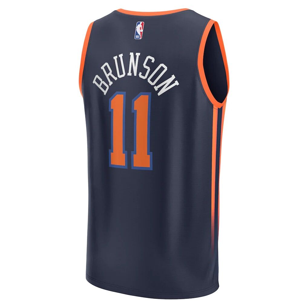 Jalen Brunson New York Knicks Fashion7 Youth Fast Break Replica Player Jersey - Statement Edition