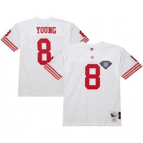 Steve Young San Francisco 49ers 1994 Mitchell & Ness Authentic Throwback Retired Player Jersey - White - Front View