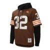 Jim Brown Cleveland Browns Mitchell & Ness Player Name & Number Hoodie Legacy Jersey - Brown - Back View