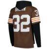 Jim Brown Cleveland Browns Mitchell & Ness Player Name & Number Hoodie Legacy Jersey - Brown - Detail View
