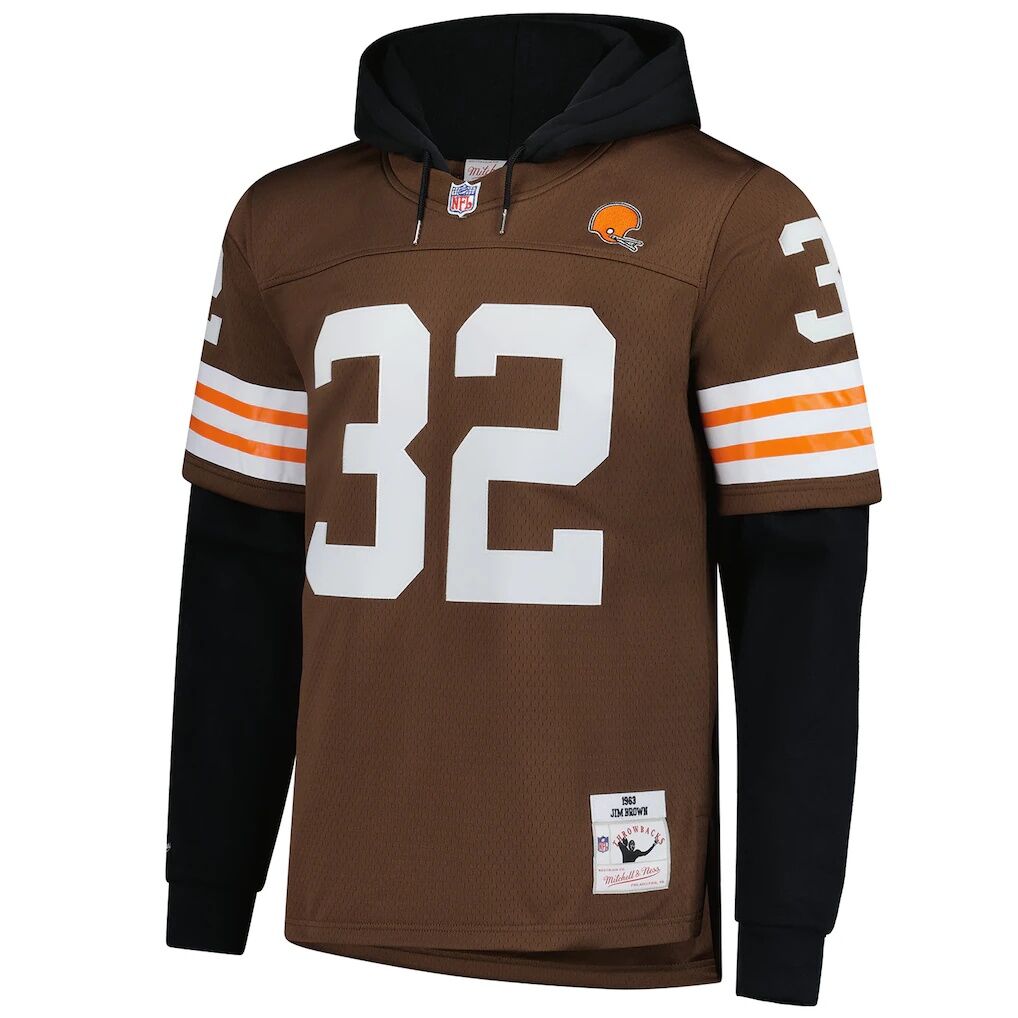 Jim Brown Cleveland Browns Mitchell & Ness Player Name & Number Hoodie Legacy Jersey