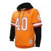 Mike Alstott Tampa Bay Buccaneers Mitchell & Ness Player Name & Number Hoodie Legacy Jersey - Orange - Side View
