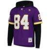 Randy Moss Minnesota Vikings Mitchell & Ness Player Name & Number Hoodie Legacy Jersey - Purple - Side View
