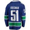 Mark Friedman Vancouver Canucks Fashion7 Home Premier Breakaway Player Jersey - Blue - Detail View