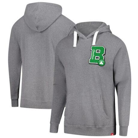 Boston Celtics Sportiqe Unisex Varsity Collection Blake Pullover Hoodie - - Front View