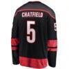 Jalen Chatfield Carolina Hurricanes Fashion7 Home Premier Breakaway Player Jersey - Black - Detail View
