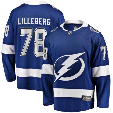 Emil Lilleberg Tampa Bay Lightning Fashion7 Home Premier Breakaway Player Jersey - Blue - Front View