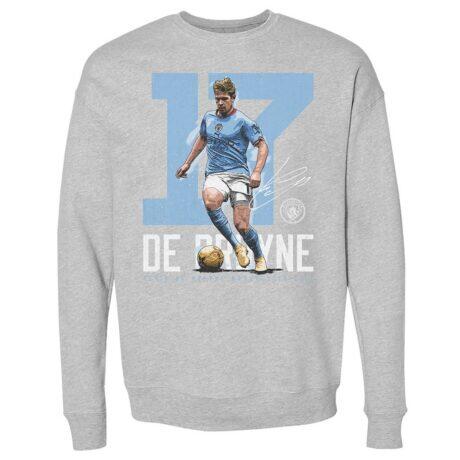 Manchester City 500 Level Bold Number Pullover Crewneck Sweatshirt - - Front View