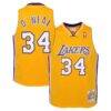 Shaquille O'Neal Los Angeles Lakers Mitchell & Ness Youth 1999/00 Hardwood Classics Swingman Jersey - Gold - Front View