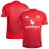Manchester United adidas 2024/25 Home Authentic Patch Jersey - Red - Front View
