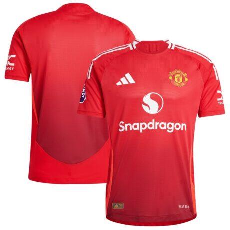 Manchester United adidas 2024/25 Home Authentic Patch Jersey - Red - Front View