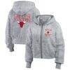 Chicago Bulls WEAR by Erin Andrews Women's Speckled Radiator Full-Zip Hoodie - - Front View