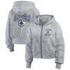 LA Clippers WEAR by Erin Andrews Women's Speckled Radiator Full-Zip Hoodie - - Front View