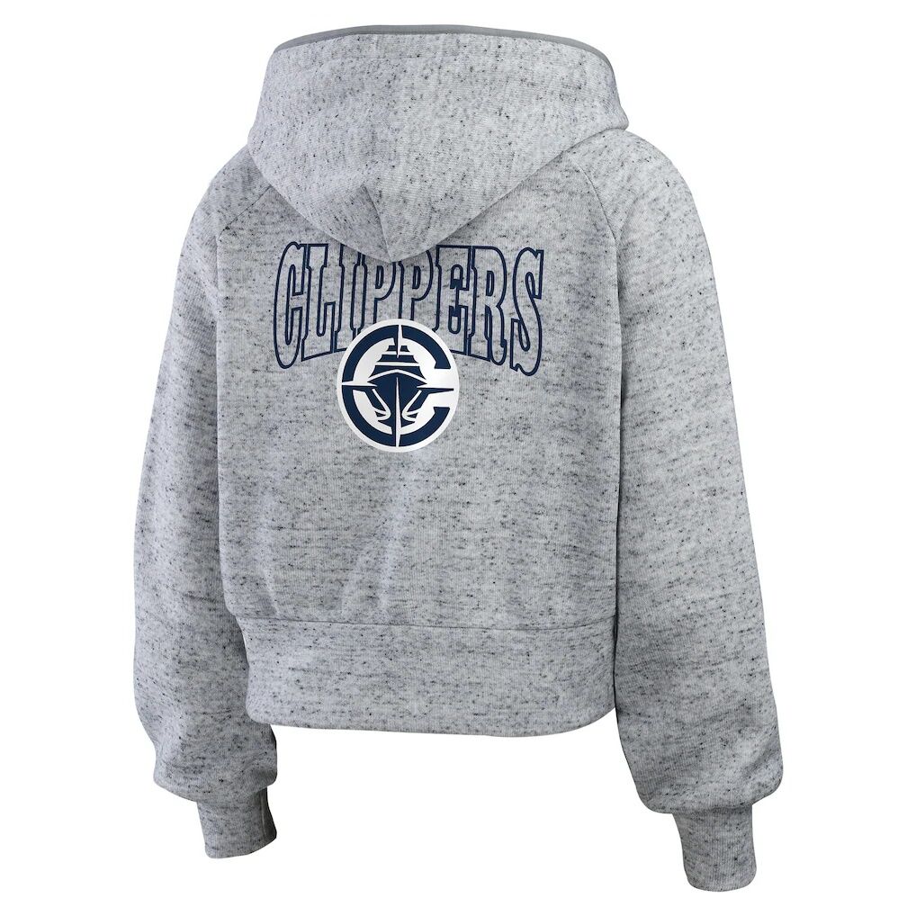 LA Clippers WEAR by Erin Andrews Women’s Speckled Radiator Full-Zip Hoodie – Heather Gray