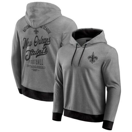 New Orleans Saints Darius Rucker Collection by Fashion7 Tonal Knit Pullover Hoodie - Black - Front View