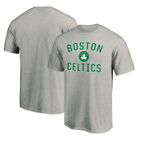 Boston Celtics Victory Arch T-Shirt - Heather Gray - Front View
