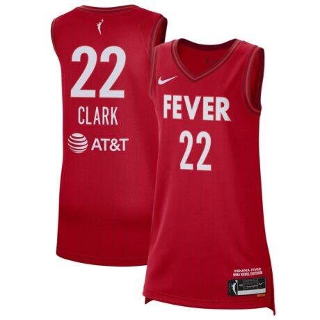 Caitlin Clark Indiana Fever Nike Unisex 2024 WNBA Draft Rebel Edition Victory Player Jersey - Red - Front View
