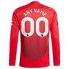 Manchester United adidas 2024/25 Home Authentic Custom Long Sleeve Jersey - Red - Detail View