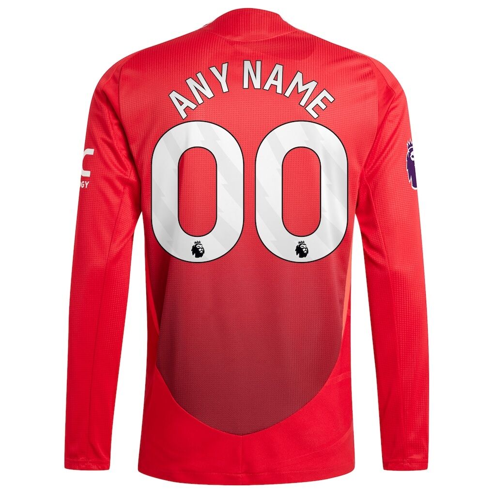 Manchester United adidas 2024/25 Home Authentic Custom Long Sleeve Jersey