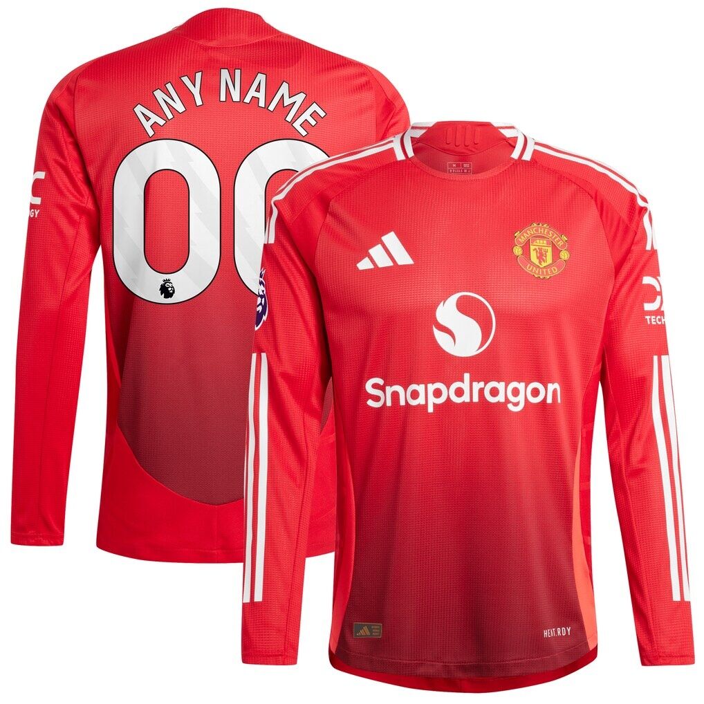 Manchester United adidas 2024/25 Home Authentic Custom Long Sleeve Jersey