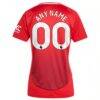 Manchester United adidas Women's 2024/25 Home Replica Custom Jersey - Red - Detail View