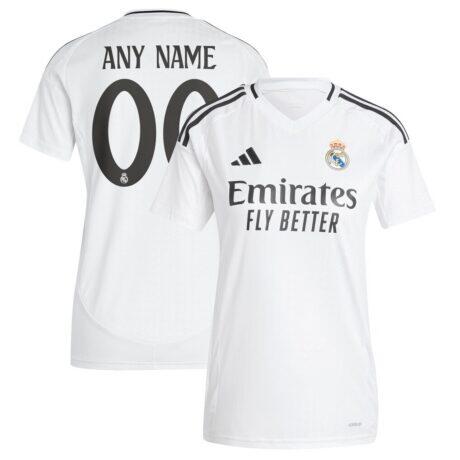 Real Madrid adidas Women's 2024/25 Home Replica Custom Jersey - White - Front View
