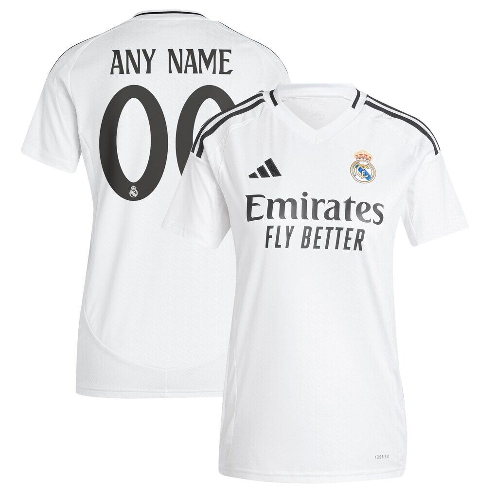 Real Madrid adidas Women’s 2024/25 Home Replica Custom Jersey