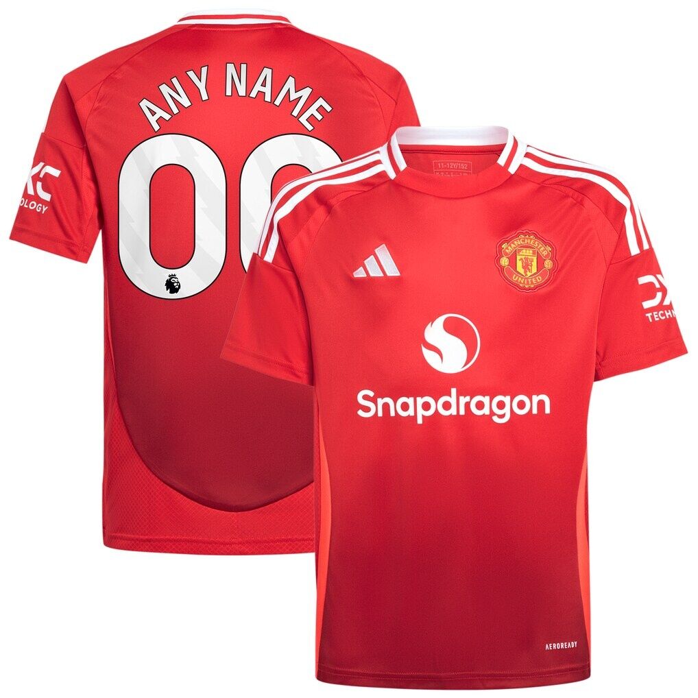 Manchester United adidas Youth 2024/25 Home Replica Custom Jersey