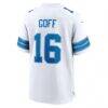 Jared Goff Detroit Lions Nike Game Jersey - White - Detail View