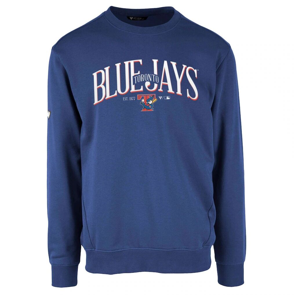Toronto Blue Jays Levelwear Zane Cooperstown Collection Retro Spellout Pullover Sweatshirt - Royal