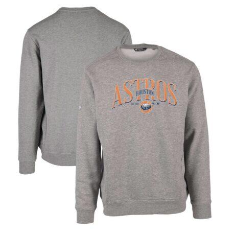 Houston Astros Levelwear Zane Cooperstown Collection Retro Spellout Pullover Sweatshirt - Gray - Front View