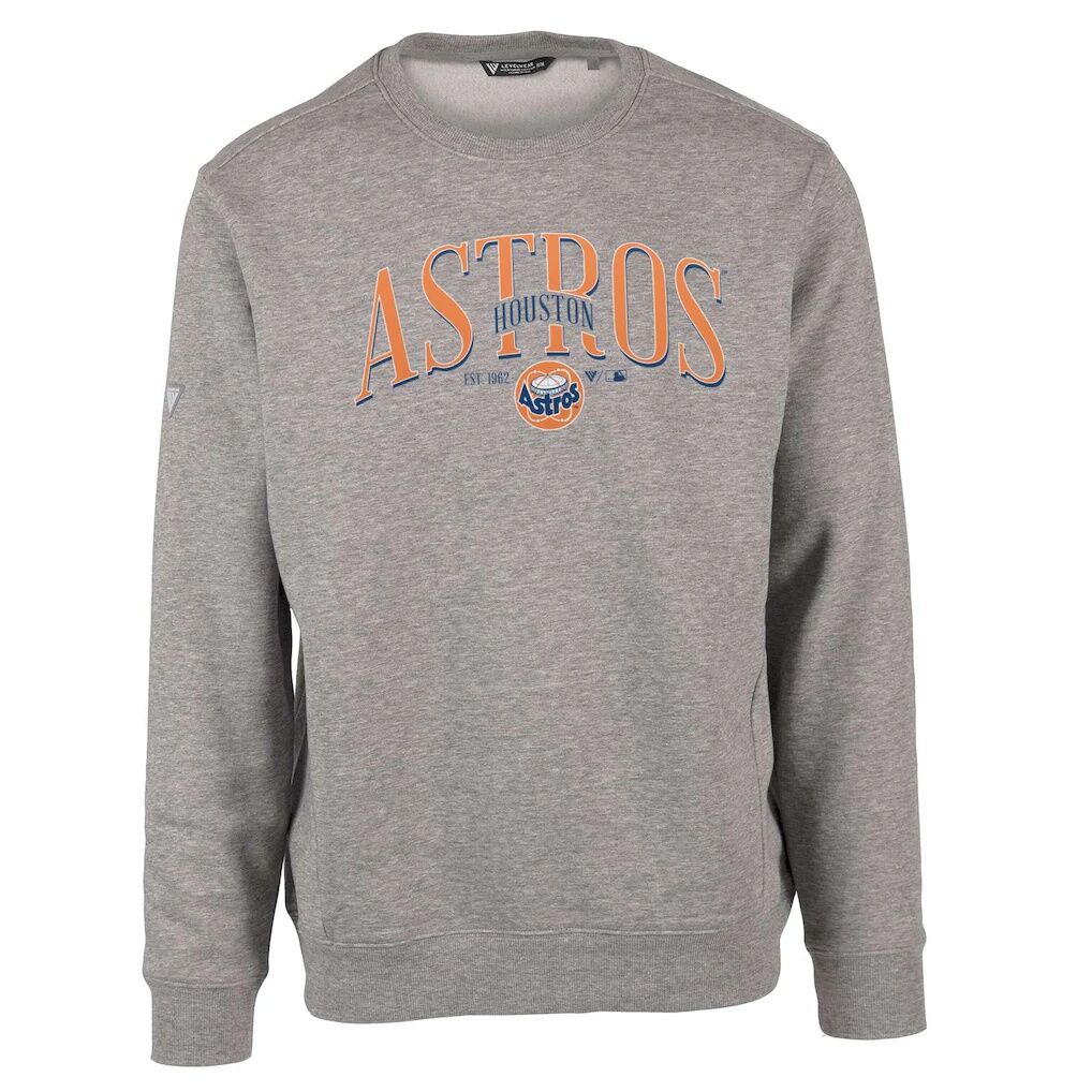 Houston Astros Levelwear Zane Cooperstown Collection Retro Spellout Pullover Sweatshirt
