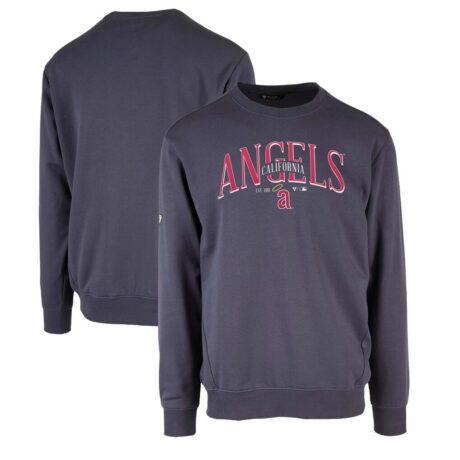 Los Angeles Angels Levelwear Zane Cooperstown Collection Retro Spellout Pullover Sweatshirt