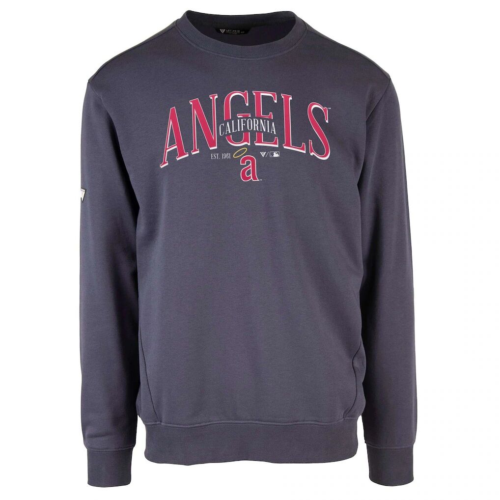 Los Angeles Angels Levelwear Zane Cooperstown Collection Retro Spellout Pullover Sweatshirt